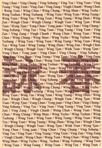 Wing Tzun schriftarten